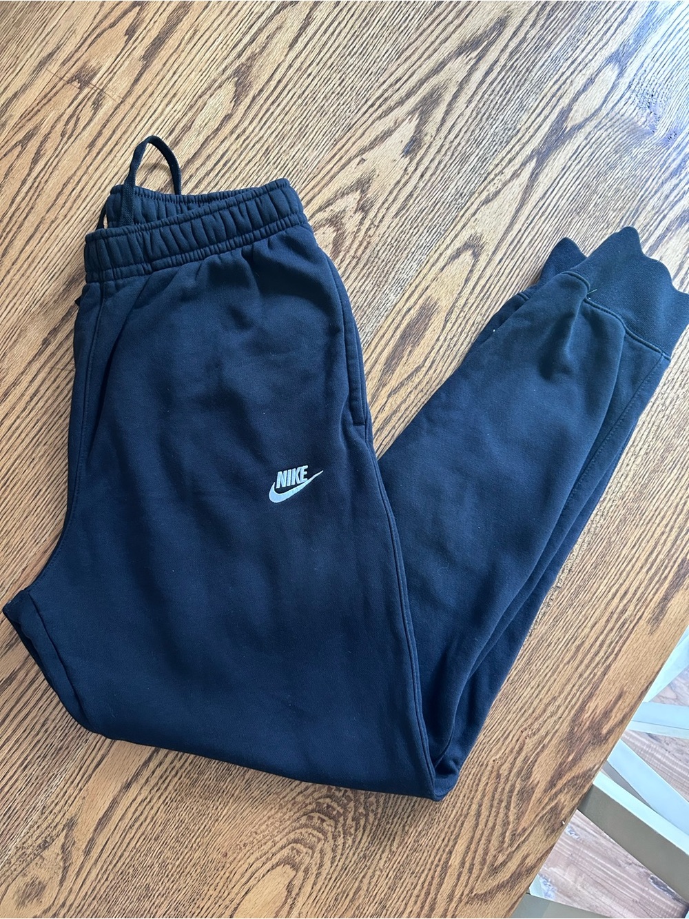 Nike Black Fleece Joggers with White Swoosh